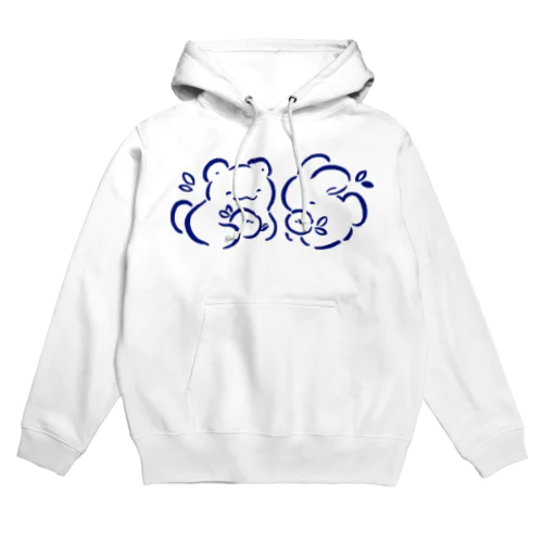 くまとうさぎと花々 Hoodie