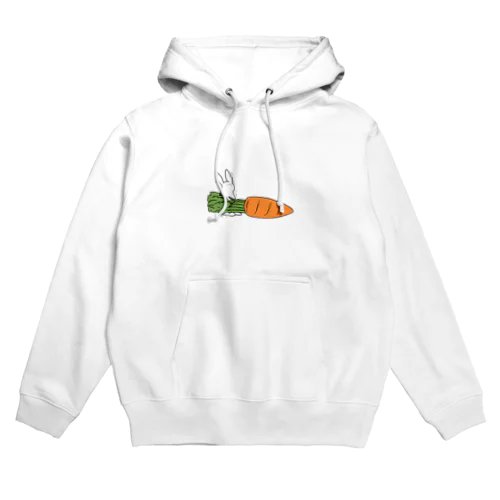 巨大にんじんを運びたいうさぎ Hoodie