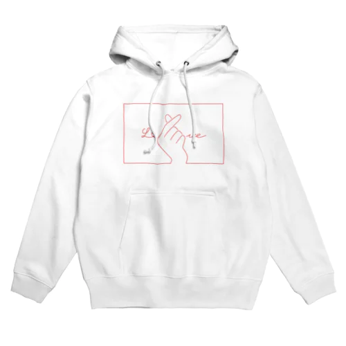 指ハート（Red） Hoodie