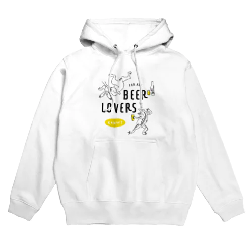 名画 × BEER（鳥獣戯画・すべてのビール好きのために）黒線画*前プリントver. Hoodie