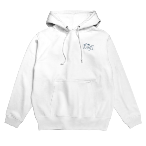 [ワンポイント]【ぎがといっしょ】《紺線》 Hoodie