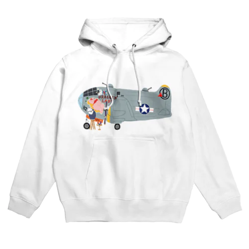 ノーズアートを描くすろくま。爆撃機B-29、横位置 Hoodie