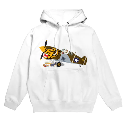 ノーズアートを描くすろくま。戦闘機P-40 Hoodie