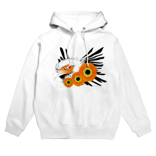 ヘビクイワシFace Hoodie