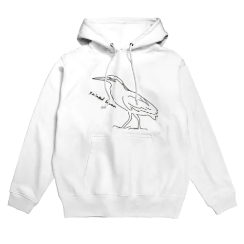 線画のササゴイ Hoodie