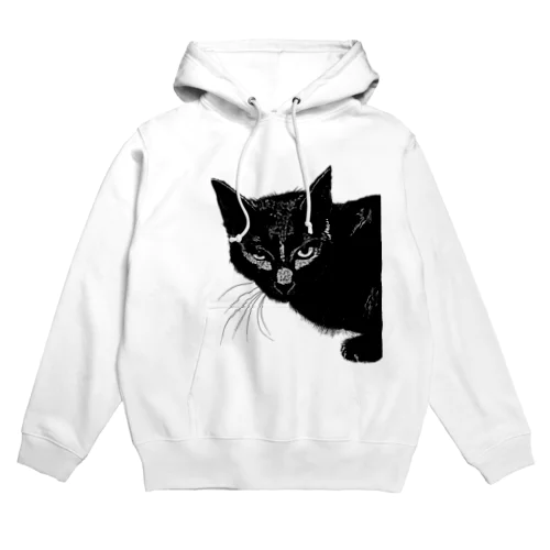 カッコよく覗きに来た黒猫 Hoodie