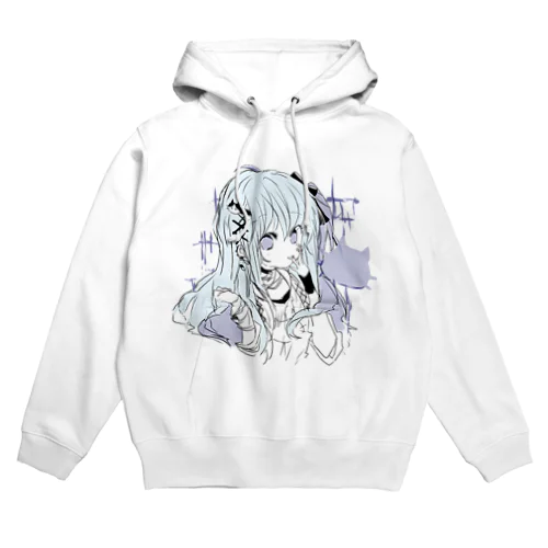 淡色青紫系女の子 Hoodie