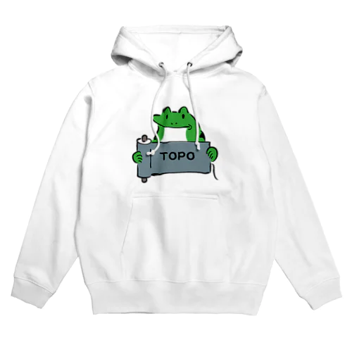 鳥獣戯画_微笑みカエル_トポ Hoodie