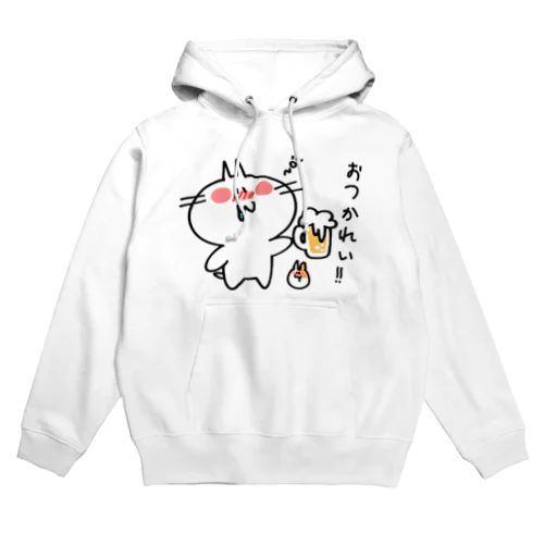 酔っ払いにゃんこイラスト Hoodie