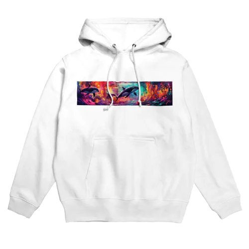 鮮やかな海・シャチ Hoodie