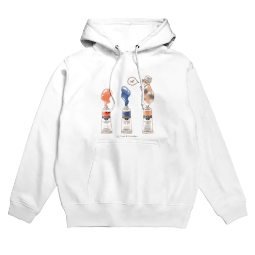 絵の具チューブからこんにちは！三毛猫 3色ver. Hoodie