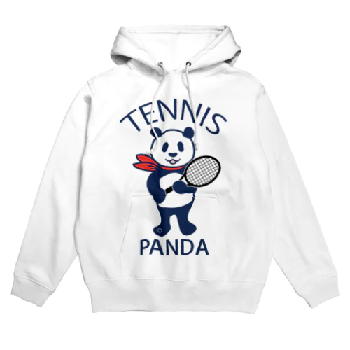 パンダ・テニス・全身・イラスト・ラケット・TENNIS・アイテム・デザイン・ガット・スポーツ・Tシャツ・サーブ・かっこいい・かわいい・選手・画像・ボール・王子・絵・オリジナル（C） パーカー