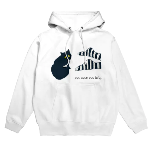 黒猫と靴下 Hoodie