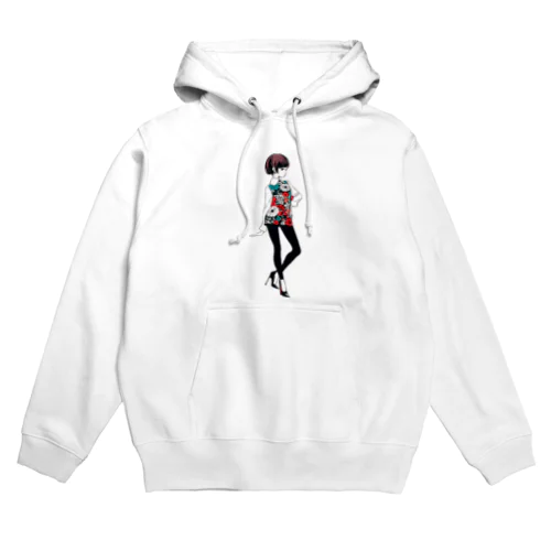 花柄でポーズv2 Hoodie