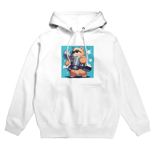 筋トレするサングラスくまさん Hoodie