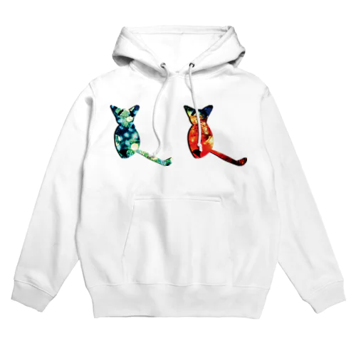 青い猫赤い猫 Hoodie