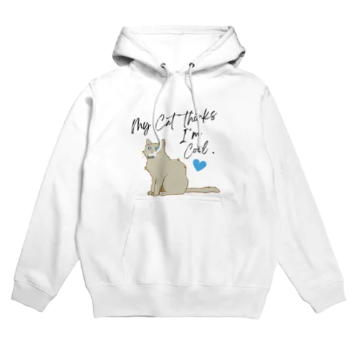 碧い瞳の猫のイラストグッズ Hoodie