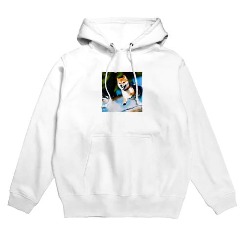 アメンボになったつもりの柴 Hoodie