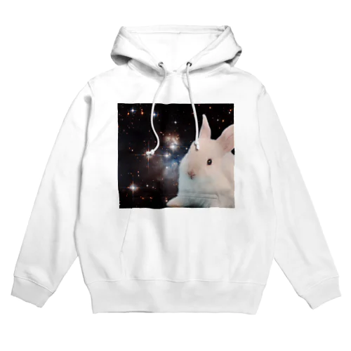 宇宙白うさぎ Hoodie