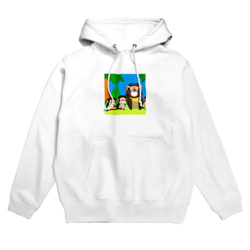 森の中のマントヒヒ親子 Hoodie