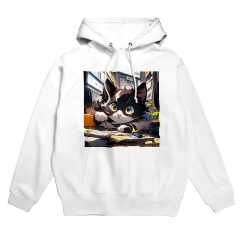 ハチワレにゃんこ Hoodie