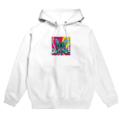 サイケデリックなフレンチブルドッグのイラストグッズ Hoodie