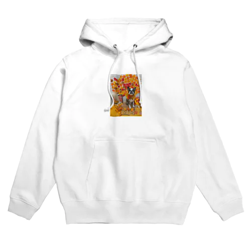 秋　ボストンテリアジョー君　ウィンク Hoodie