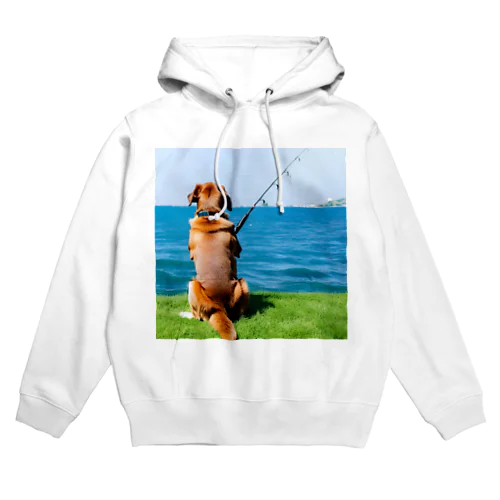 the dog is fishing fish Hoodie