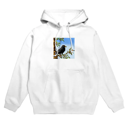 ドット絵のカラス　からす Hoodie