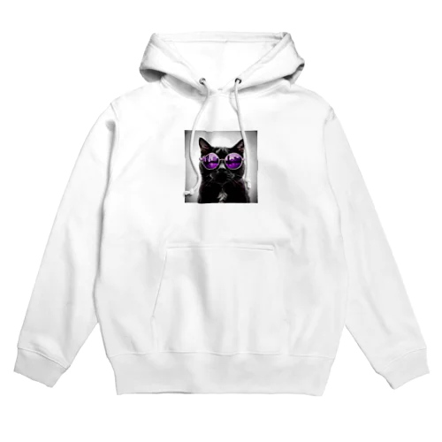 黒猫紫サングラス Hoodie