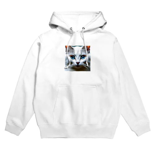 かわいい白猫のイラストグッズ Hoodie