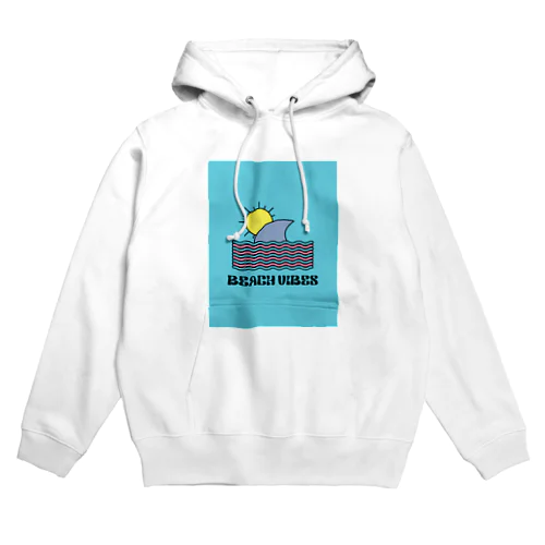 white beach vibesデザイン Hoodie