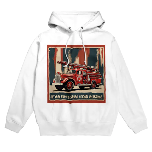 レトロはしご車　渋い Hoodie