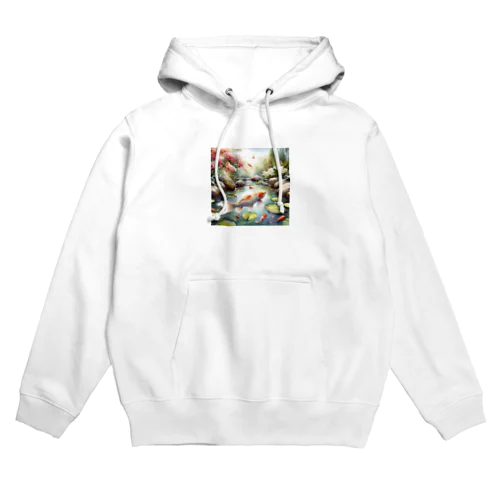 鯉が泳いでいる水彩画調の池③ Hoodie