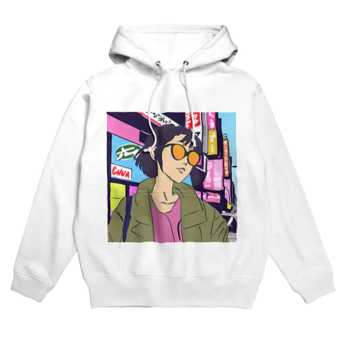 sunglass girl 街編 Hoodie