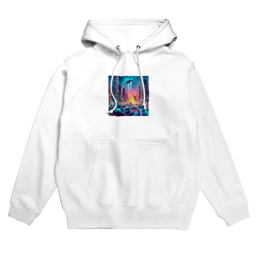 未来の活気ある都市 Hoodie