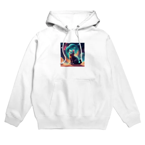 宇宙に居る猫のイラストグッズ Hoodie