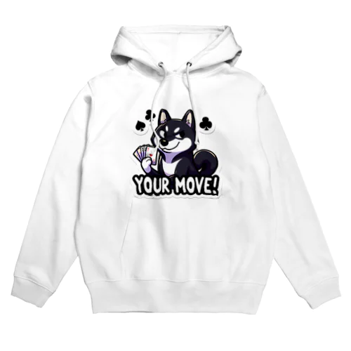 トランプを持った黒柴犬 Hoodie