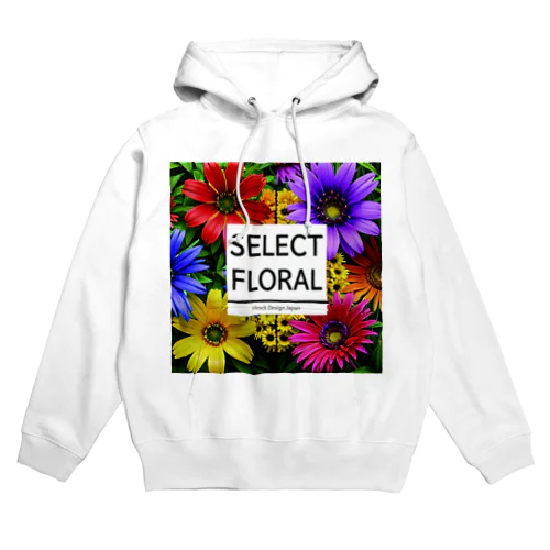 秋がテーマのコスモスなどの花柄デザイン Hoodie