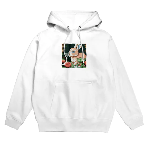 ドット絵の幸せそうな気がするうさぎ Hoodie