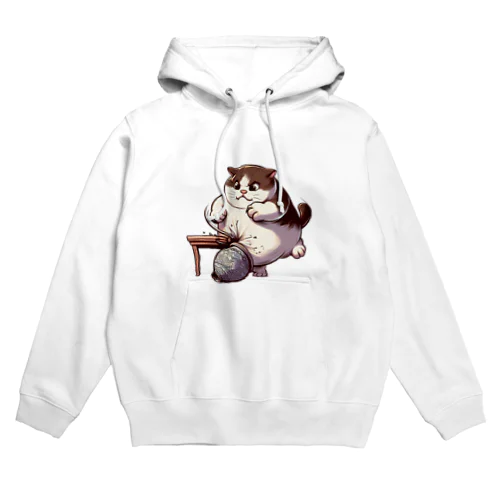 怒っている太った猫 Hoodie