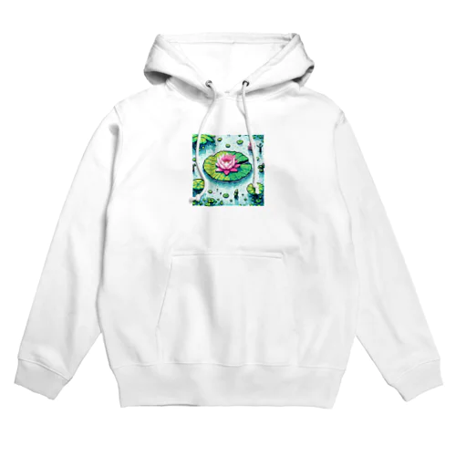 ハスの葉と花びら Hoodie