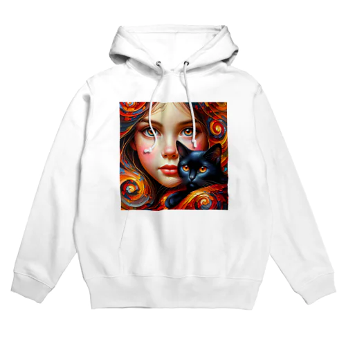 Harmonious Waltz: A Girl and Her Midnight Cat Hoodie