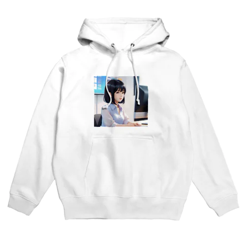 黒髪和風会社員美女 Hoodie