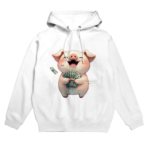 資本主義の豚「お金大好き」 Hoodie