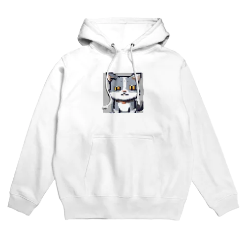 ドット絵ハイイロネコ Hoodie