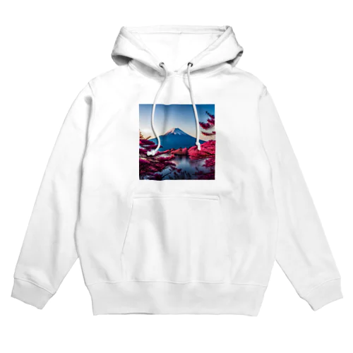 富士山と紅葉、そして湖のグッズ Hoodie