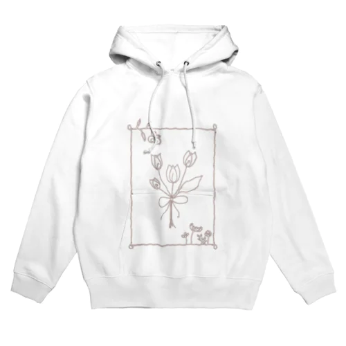 ワイヤーアート風フラワー Hoodie