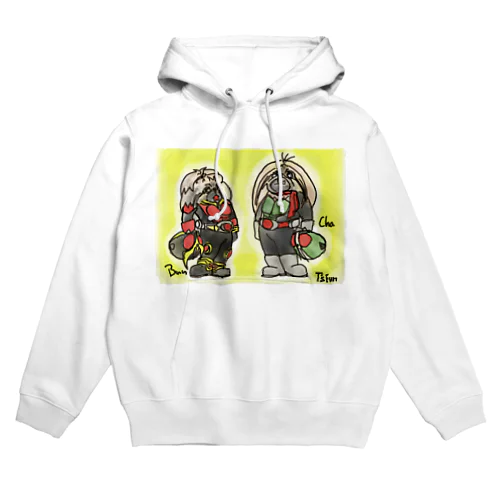 茶ぁ•文ライダース Hoodie