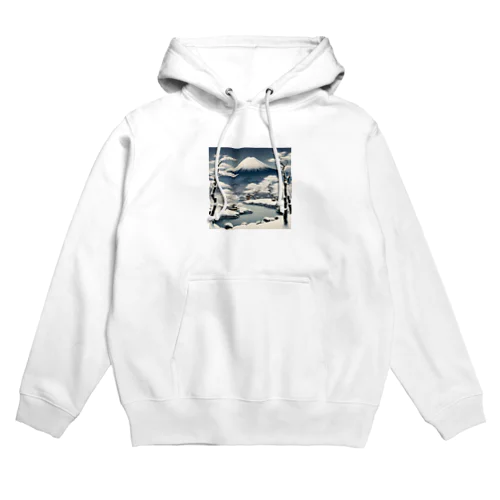 日本の風景　冬の富士山 Hoodie